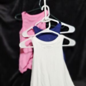 Kids Sleeveless Tank Tops - White, Blue, Pink